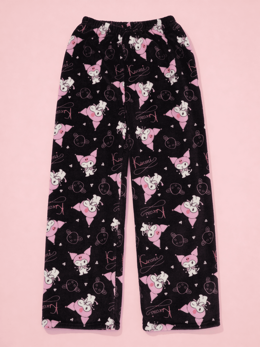 Kuromi Pajama Pants - Black