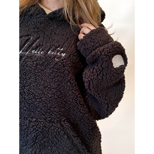 Hello Kitty Fluffy Oversized Hoodie - Black