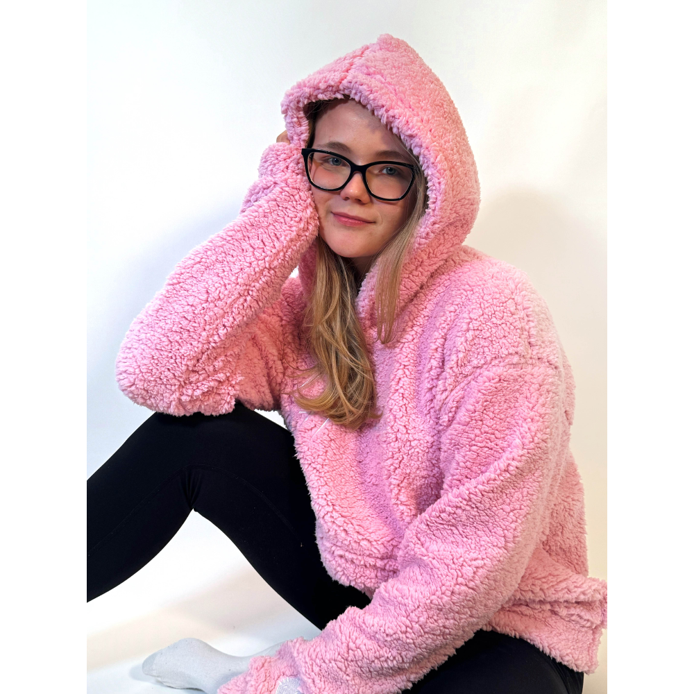 Hello Kitty Fluffy Oversized Hoodie - Pink