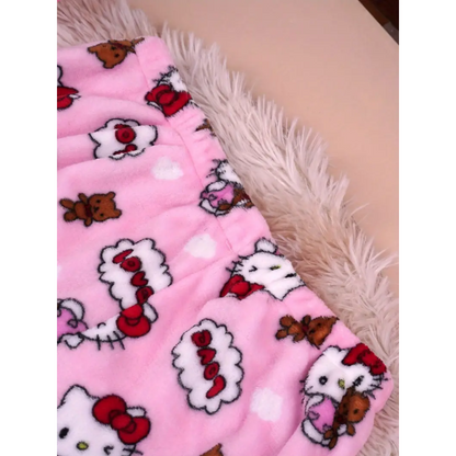 Hello Kitty Pajama Pants - Pink Teddy