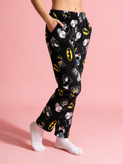 Batman X Hello Kitty Pajama Pants - Black