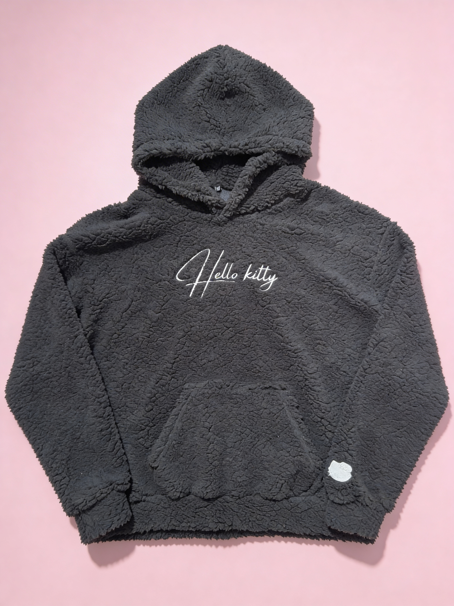 Hello Kitty Fluffy Oversized Hoodie - Black