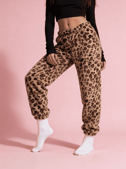 Leopard Pajama Pants - Brown