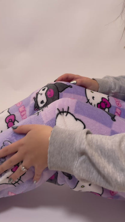 Hello Kitty X Kuromi Pajama Pants - Purple