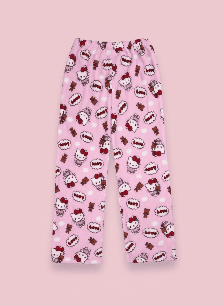 Hello Kitty Pajama Pants - Pink Teddy